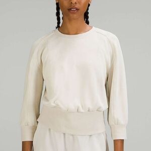 Lululemon Softstreme Ribbed-Hem Pullover in Natural Ivory, Sz 8